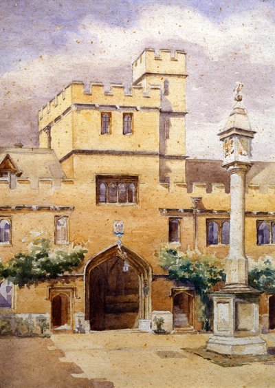 The Front Quad, Corpus Christi College, Oxford (acuarela sobre papel) de William Nicholson