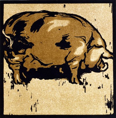 El cerdo aprendido, de "The Square Book of Animals", publicado por William Heinemann de William Nicholson