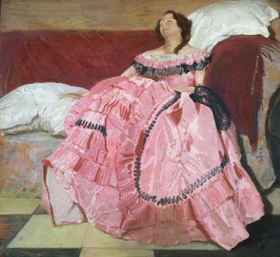 El vestido rosa (óleo sobre tabla) de William Nicholson