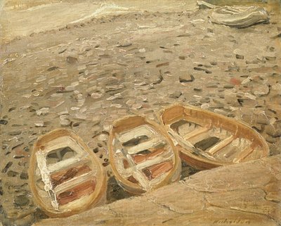Tres barcos, c.1928 (óleo sobre lienzo) de William Nicholson