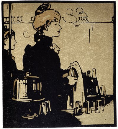 Joven camarera, Londres - en "Tipos de Londres", de William Nicholson (1872-1949), ed Floury de William Nicholson