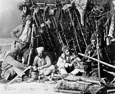 Vida del trampero en Canadá, foto de Nottman, circa 1890 de William Notman