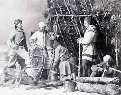Vida del trampero en Canadá, foto de Nottman, circa 1890 de William Notman