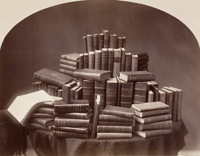 Naturaleza muerta con libros, 1870s-80s de William Notman.