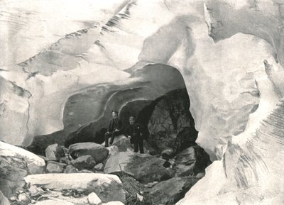 Las Rocosas: cueva de hielo en el Gran Glaciar, Monte Sir Donald, Canadá, 1895 de William Notman and Son