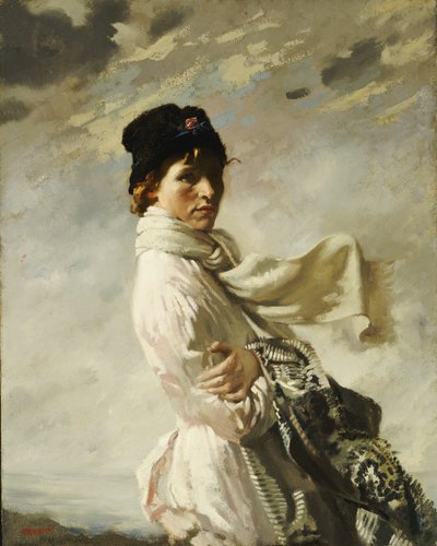 En la bahía de Dublín: Retrato de la esposa del artista, 1909 de William Orpen