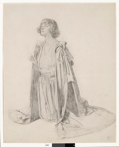 Figura arrodillada de una mujer - estudio para 