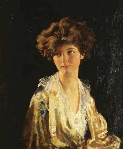 Retrato de Lady Evelyn Herbert, medio cuerpo de William Orpen