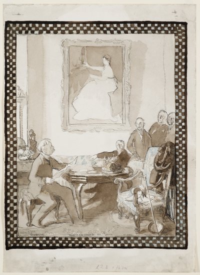 Estudio para el óleo "Homenaje a Manet", c.1906 (acuarela, tinta, tiza y lápiz sobre papel) (véase también 63015) de William Orpen