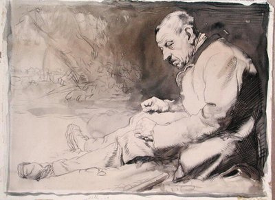 Estudio de un anciano de William Orpen