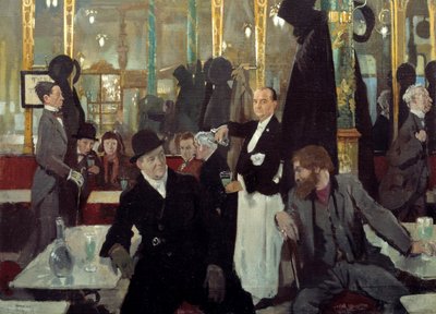 El café real en Londres (detalle) de William Orpen