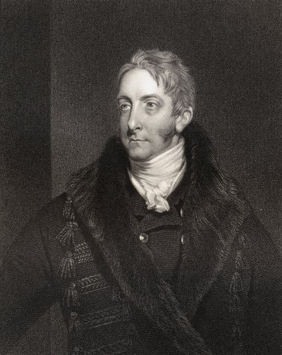 Cropley Ashley Cooper, 6º Conde de Shaftesbury, grabado por W. Holl (1807-71), de 