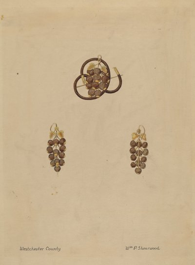 Broche y pendientes de cabello de William P. Shearwood