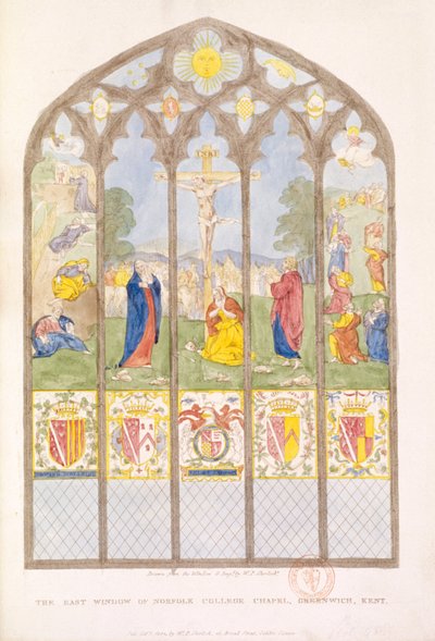 La ventana este de la Capilla del Colegio de Norfolk, Greenwich, Londres, 1804 de William P Sherlock