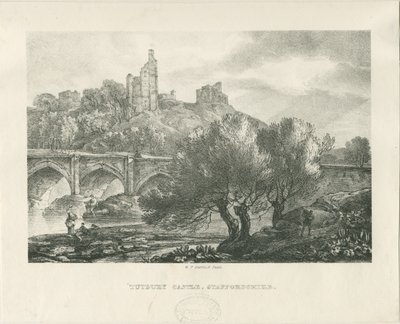Castillo de Tutbury - Vista sur: zincografía, nd [principios del siglo XIX] de RC