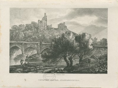 Castillo de Tutbury - Vista sur: zincografía, nd [principios del siglo XIX] de RC