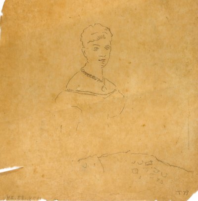 Dame im Abendkleid mit Figur der Venus von Milo de William Page