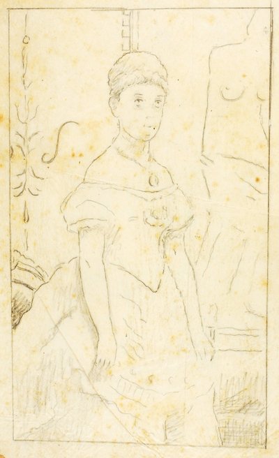 Dama en traje de noche con figura de Venus de Milo de William Page