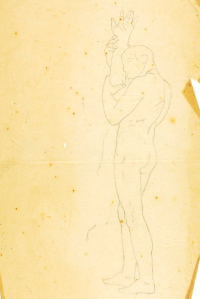 Moisés, Aarón y Hur en el monte Horeb (estudio - figura de la derecha) de William Page