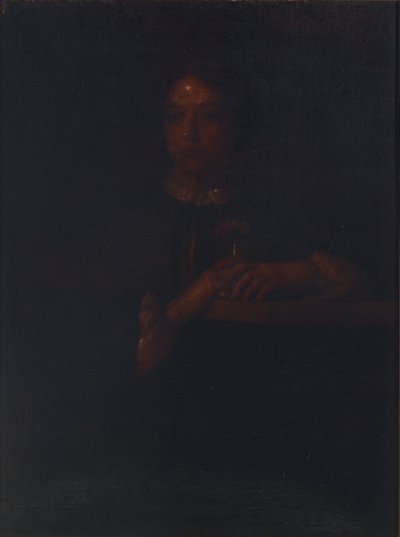 Sarah apoyada en una barandilla de William Page