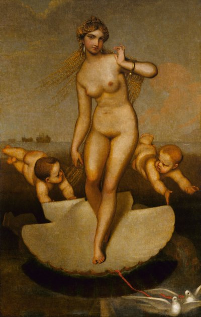 Venus guiando a Eneas y los troyanos a la costa latina, 1862 de William Page