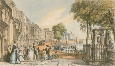 Chelsea con parte de la iglesia antigua y la tumba de Sir Hans Sloane de William Parrott
