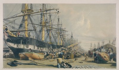 Vista de los muelles de las Indias Occidentales desde el sureste de William Parrott
