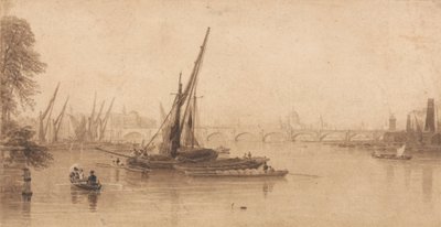 El puente de Waterloo desde el jardín de M. A. Taylor, Esq. de William Parrott