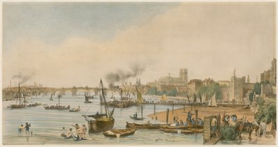 Westminster y Hungerford desde el Puente de Waterloo, c. 1840 de William Parrott