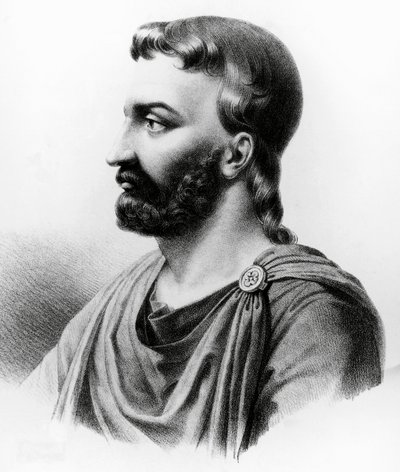 Retrato de Aulus Cornelius Celsus (25 a.C.-50 d.C.), escritor latino, enciclopedista y médico romano, grabado del siglo XIX de Nicolas Toussaint Charlet