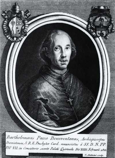 Retrato de Bartolomeo Pacca (1756-1844), cardenal italiano, grabado de Nicolas Toussaint Charlet