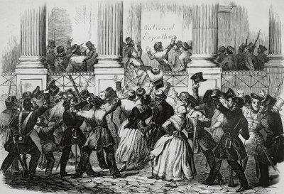 Revolución en Berlín frente al palacio de Guillermo I, marzo de 1848, Alemania de Nicolas Toussaint Charlet