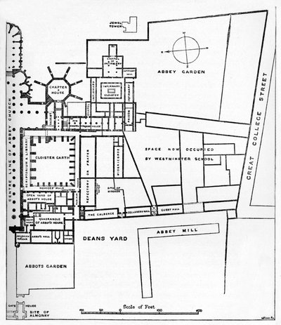 Plano de la Abadía Benedictina de Westminster, c1897 de William Patten