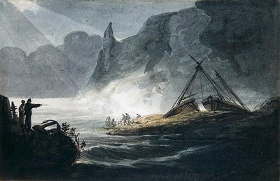 Escena costera rocosa de William Payne