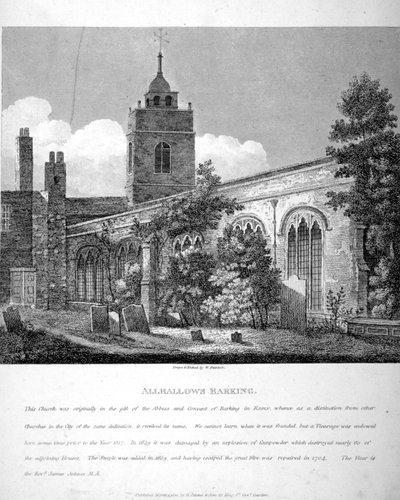 Iglesia All Hallows-by-the-Tower, Londres, 1810 de William Pearson