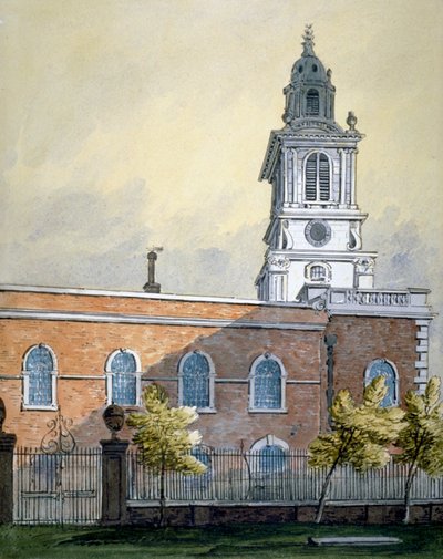 Iglesia de San Botolph sin Bishopsgate, Ciudad de Londres, c. 1815 de William Pearson