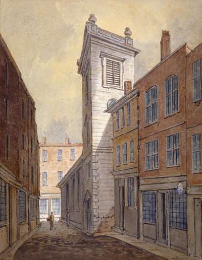 Iglesia de San Jorge Botolph Lane desde George Lane, Ciudad de Londres de William Pearson