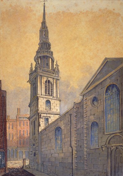 Iglesia de St Mary le Bow desde Bow Churchyard, Ciudad de Londres, c. 1815 de William Pearson