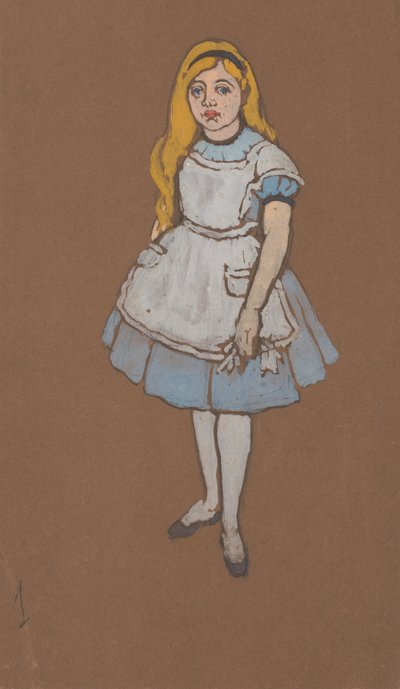 Diseño de vestuario de Alicia para Alicia en el País de las Maravillas de William Penhallow Henderson
