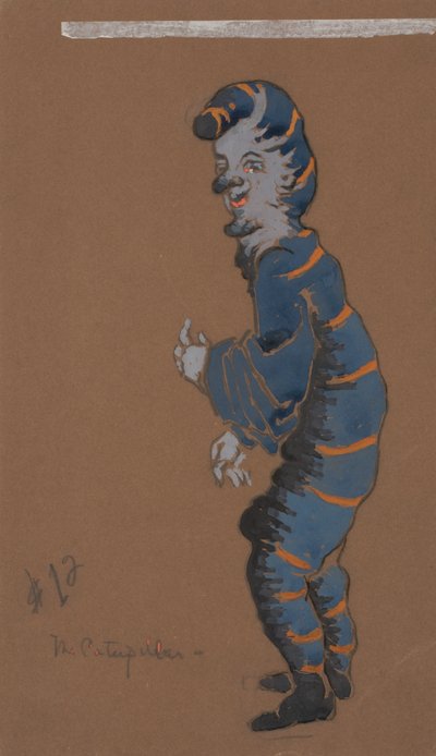 Diseño de vestuario de oruga para Alicia en el País de las Maravillas de William Penhallow Henderson