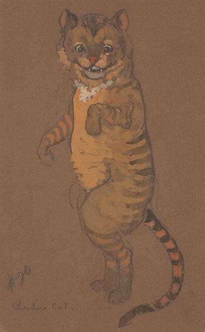 Diseño de vestuario del Gato de Cheshire para Alicia en el País de las Maravillas de William Penhallow Henderson