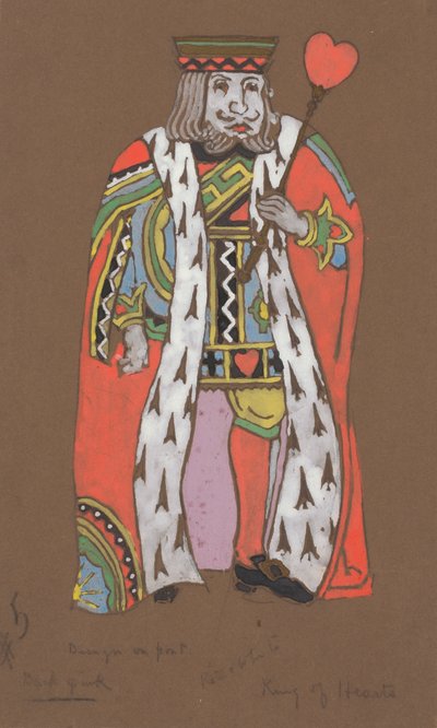 Diseño de Vestuario del Rey de Corazones para Alicia en el País de las Maravillas, 1915 de William Penhallow Henderson