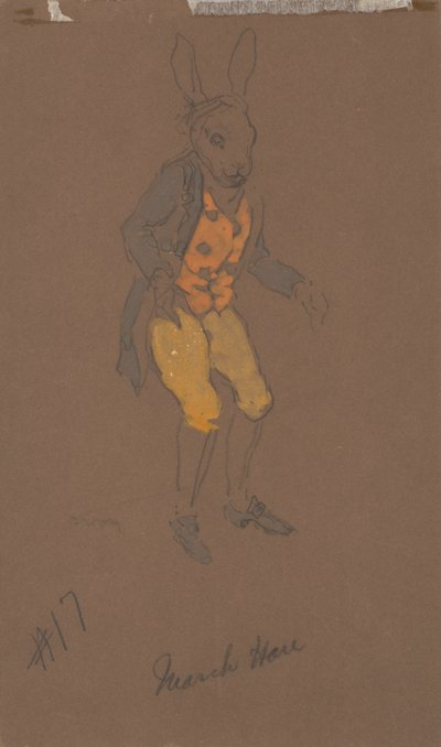 Liebre de marzo (diseño de vestuario de Alicia en el País de las Maravillas, 1915) de William Penhallow Henderson