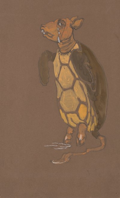 Diseño de vestuario de la Falsa Tortuga para Alicia en el País de las Maravillas, 1915 de William Penhallow Henderson