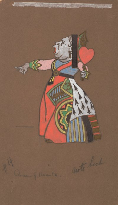 Reina de Corazones (diseño de vestuario de Alicia en el País de las Maravillas) de William Penhallow Henderson
