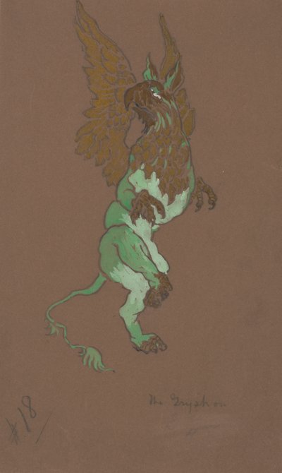 Diseño de vestuario del Grifo para Alicia en el País de las Maravillas de William Penhallow Henderson