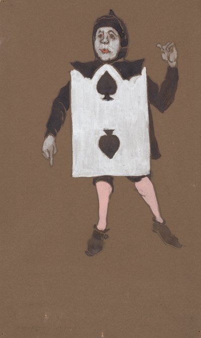 Diseño de Vestuario del Dos de Espadas para Alicia en el País de las Maravillas, 1915 de William Penhallow Henderson
