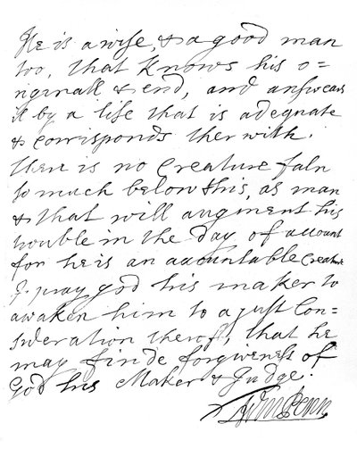 Una carta de William Penn de Pensilvania, finales del siglo XVII-principios del XVIII, 1840 de William Penn