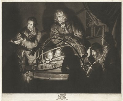 Un Filósofo Dando una Conferencia sobre el Planetario de William Pether after Joseph Wright