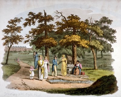 Vista de un pozo de agua, Hyde Park, Westminster, Londres, 1812 de William Pickett